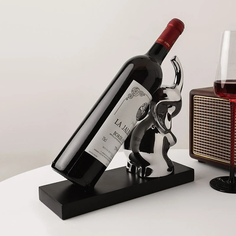 Elephant Resin Wine Bottle Holder, 1 Bottle - Freestanding