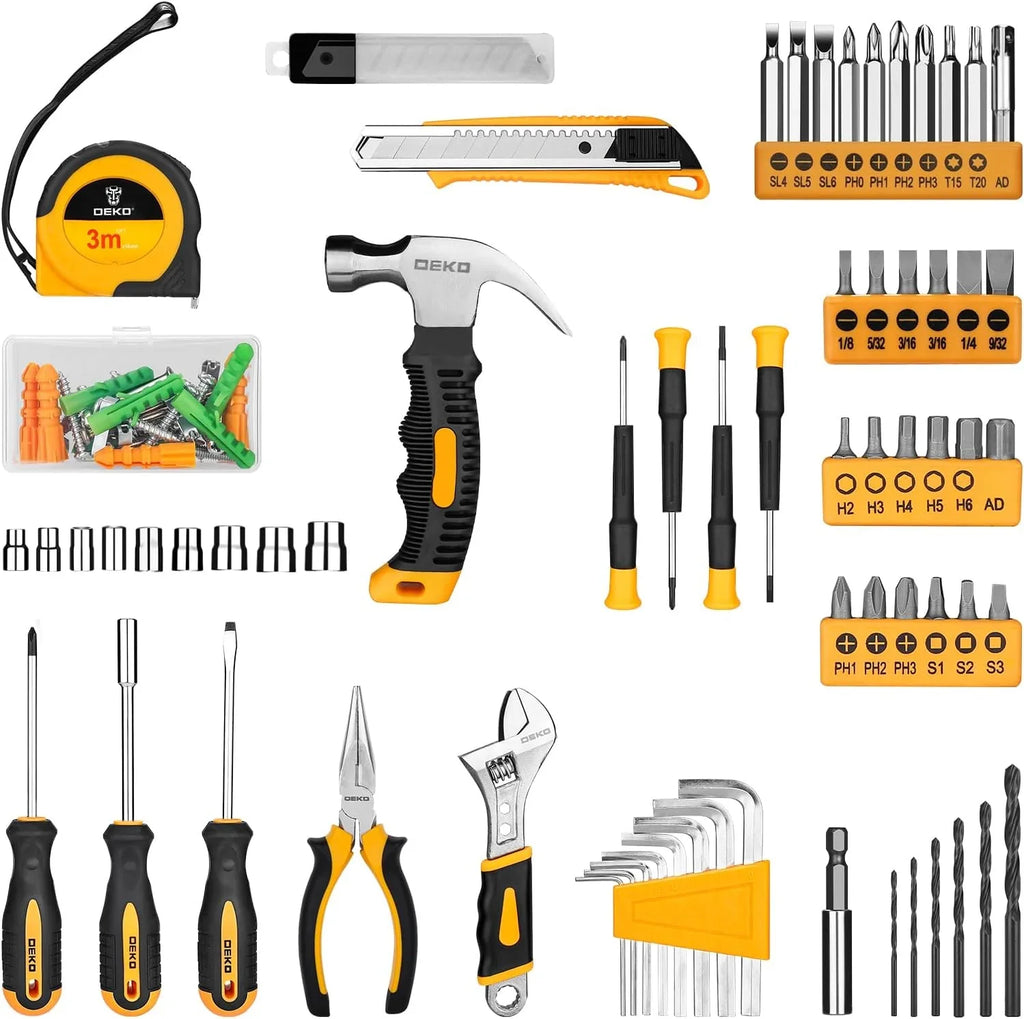 DEKOPRO 126 Piece Home Tool Kit With 8V Cordless Drill - DKMT126-G