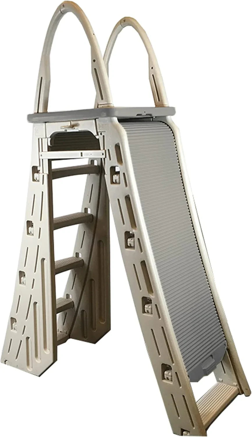 Confer Plastics Adjustable A-Frame Pool Safety Ladder, 48 to 56 in, Warm Grey - 7200