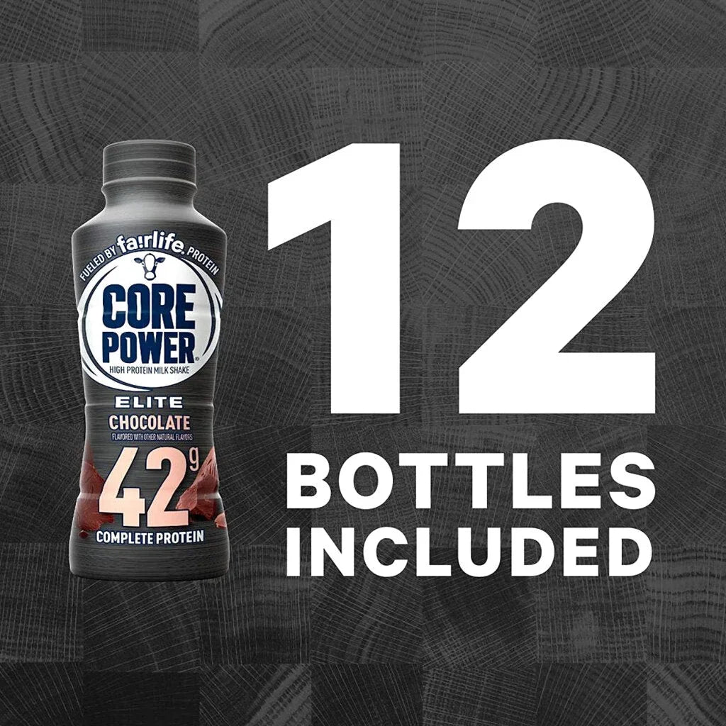 Core Power Elite Chocolate Protein Shake 42g, 14 Fl Oz, Pack Of 12