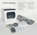 Hermitlux Portable Countertop Dishwasher, 5L Built-In Water Tank, 4 Place Settings - HMX-DW03
