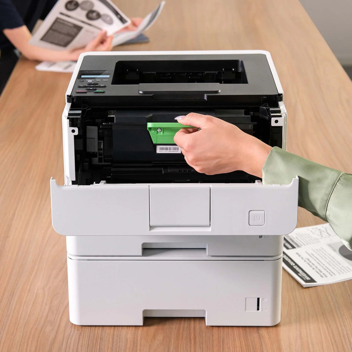 Brother Monochrome Laser Printer, 48ppm, Dual Paper Trays, White - HLL5210DW/HLL5210DN/HLL5210DWT