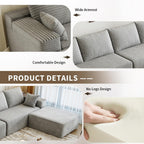 Settab Modular Sectional Sofa, 2 Seater Left-Facing Chaise, Black, 68.9 inch D x 107.5 inch W x 36.3 inch H