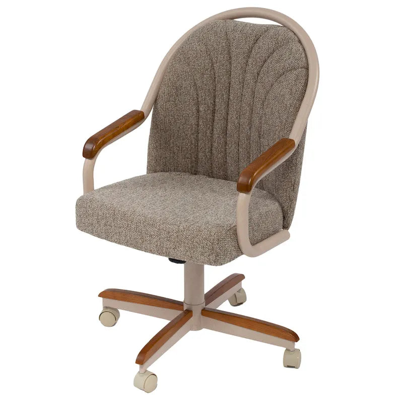 Casual Dining Cushion Swivel-and-Tilt Rolling Caster Chair, 38 Inches H x 24 Inches W x 22 Inches D