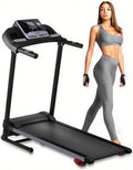Folding Treadmill With LCD, Black, 6 Miles Per Hour, 265 Pounds Capacity - SL26