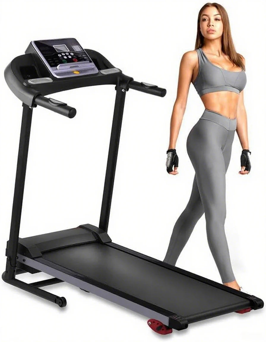 Folding Treadmill With LCD, Black, 6 Miles Per Hour, 265 Pounds Capacity - SL26