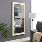 Full Length Oversized Rectangle Wall Mirror With Smooth Faux Wood Frame