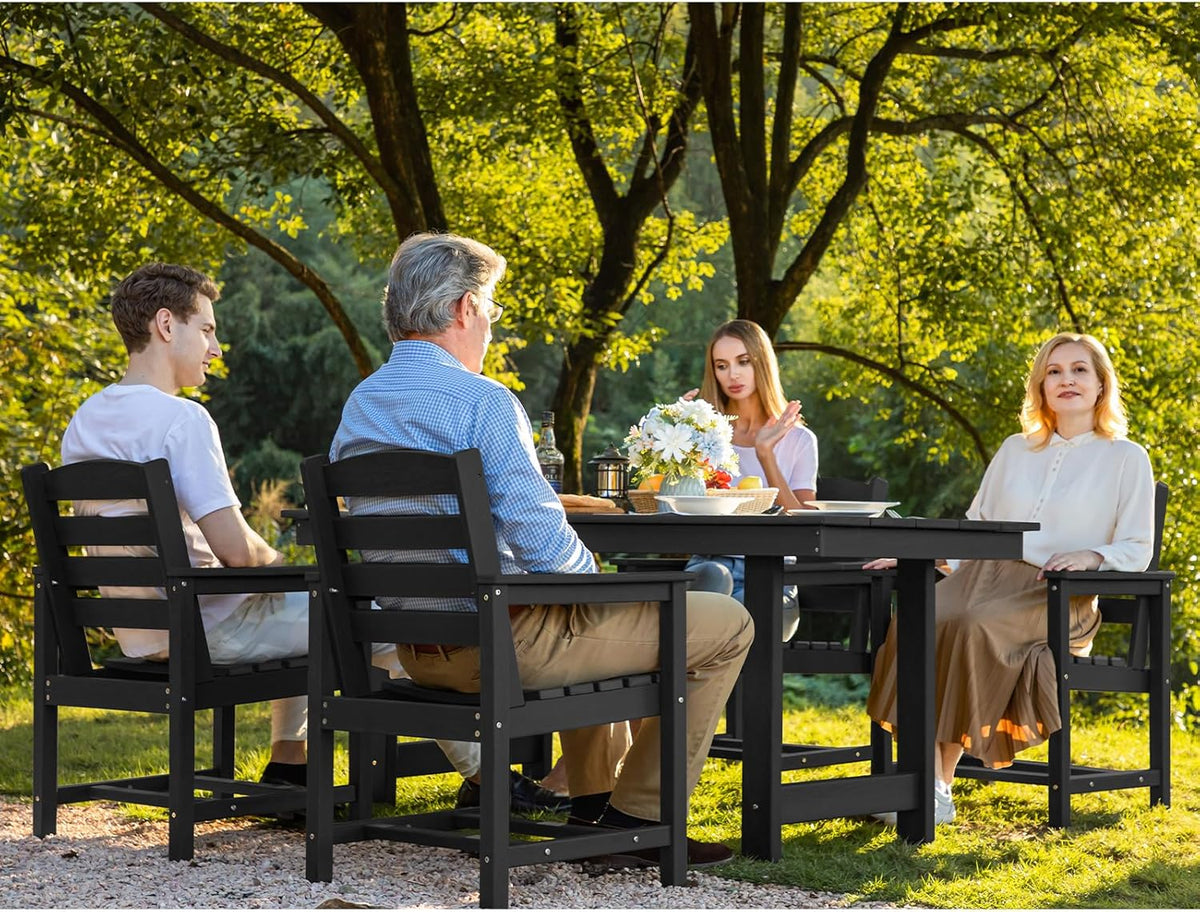 SERWALL 7-Piece HDPE Patio Dining Set, Aruba, 66.9in D x 32.2in W x 29.1in H