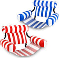Pool Wave 2-Pack Inflatable Pool Lounge Chairs, 26 in x 18 in x 29 in - Blue + Red