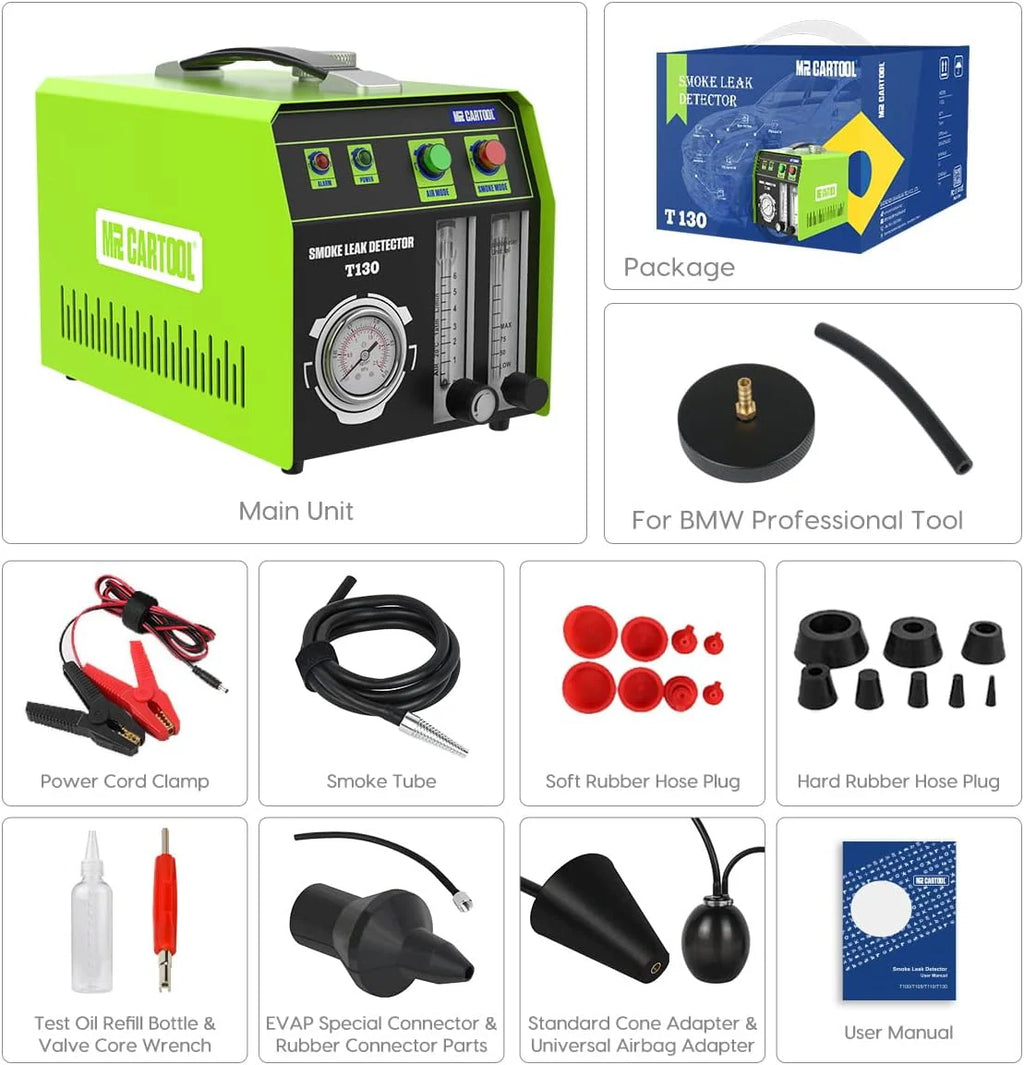 MR CARTOOL Automotive Smoke Leak Detector, 12-Volt DC, Green - T130