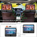 Fangor Dual Screen Portable Car DVD Player With 2 Headrest Brackets