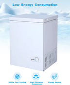 EUASOO 3.5 Cu.Ft Chest Freezer With Removable Basket, White - FLG-80Q