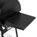 Gourmet 30in Charcoal Grill And Offset Smoker - Black