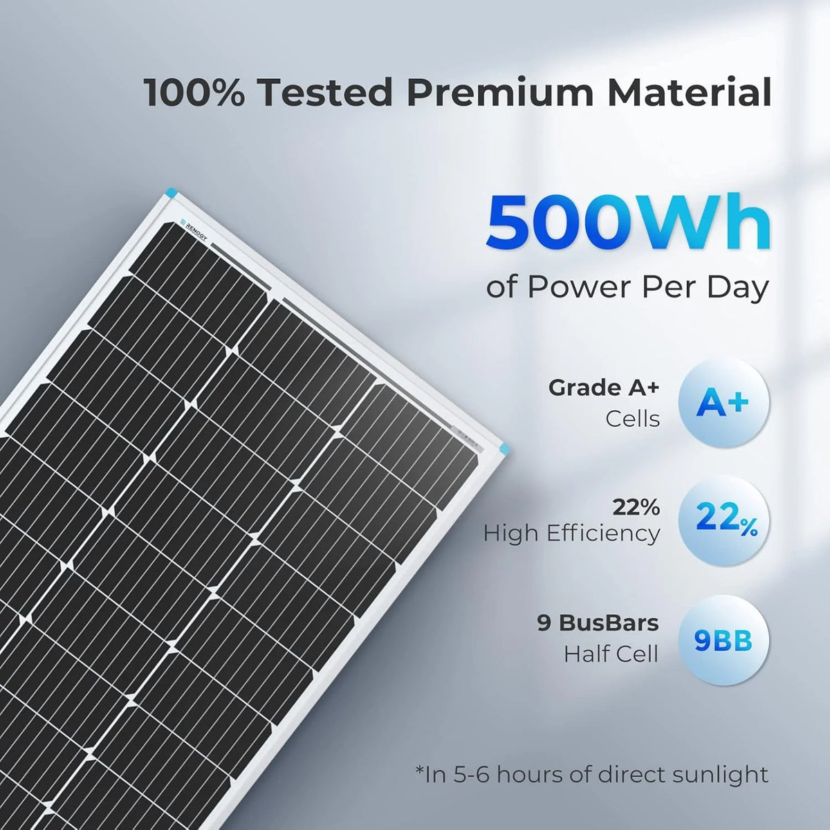 Renogy 100 Watt 12 Volt Monocrystalline Solar Panel - RNG-100D-SS