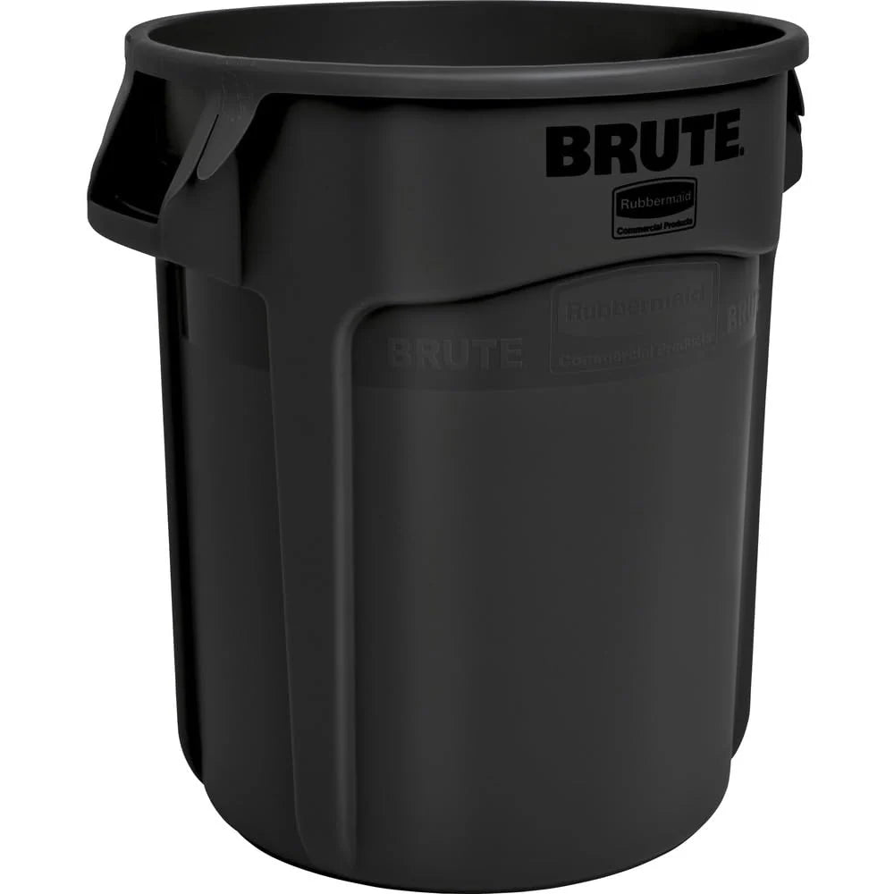 Heavy-Duty Round Trash Can, 20 Gallon, White, 6 Pieces Per Set