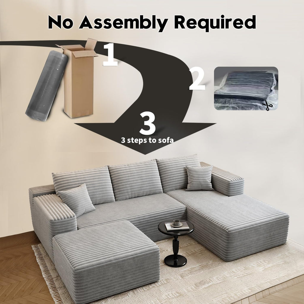 Settab Modular Sectional Sofa, 2 Seater Left-Facing Chaise, Black, 68.9 inch D x 107.5 inch W x 36.3 inch H