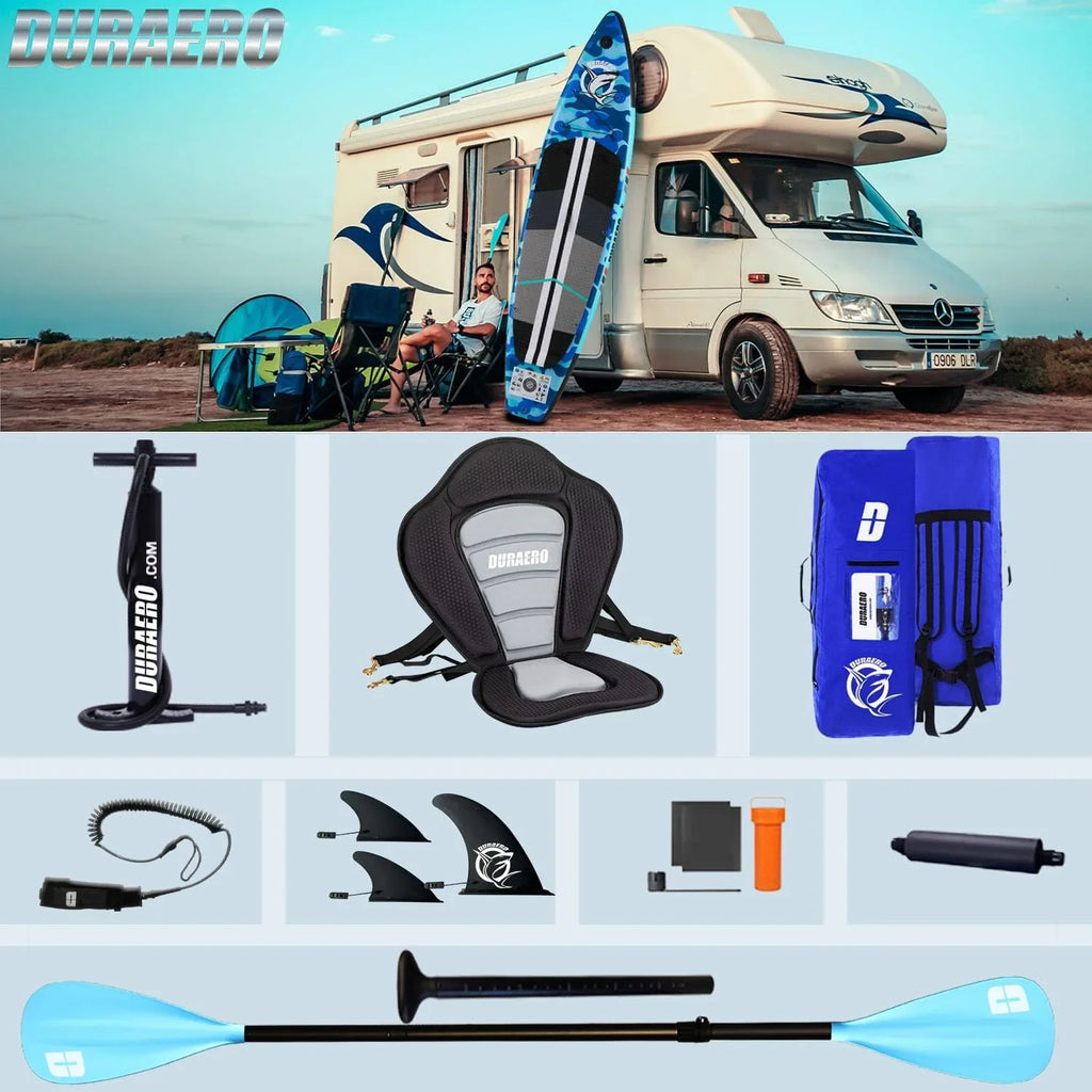 Inflatable Paddle Board With Kayak Seat, 330 x 76 x 15 cm, Up To 150 kg, Blue