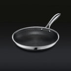 HexClad 6 Piece Hybrid Stainless Steel Cookware Pan Set, 8 inch, 10 inch, 12 inch With Glass Lids - Black