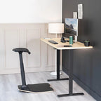 Ergonomic Height-Adjustable Leaning Chair With Anti-Fatigue Mat, Black - 61cm To 118cm