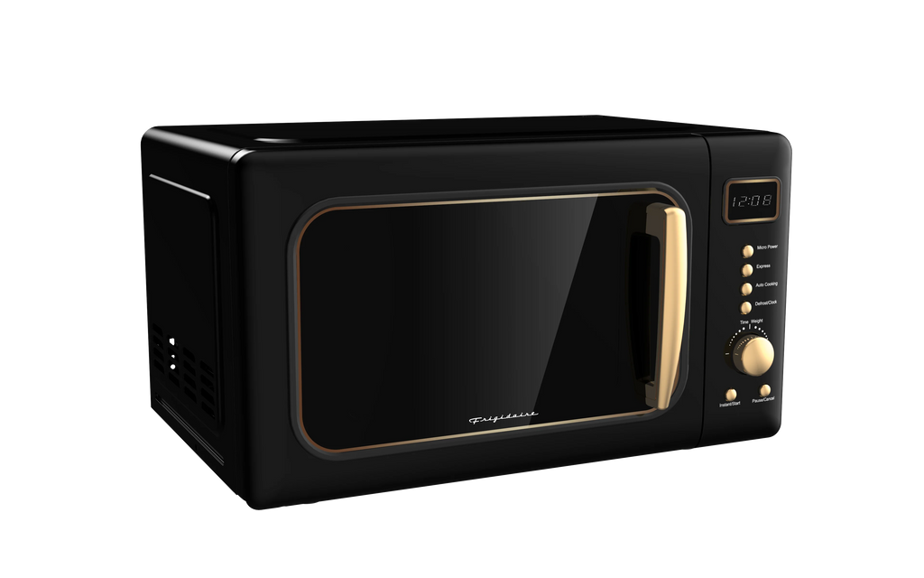 Frigidaire Retro Countertop Microwave Oven, 0.7 Cu. Ft., 700 Watts, Black And Gold
