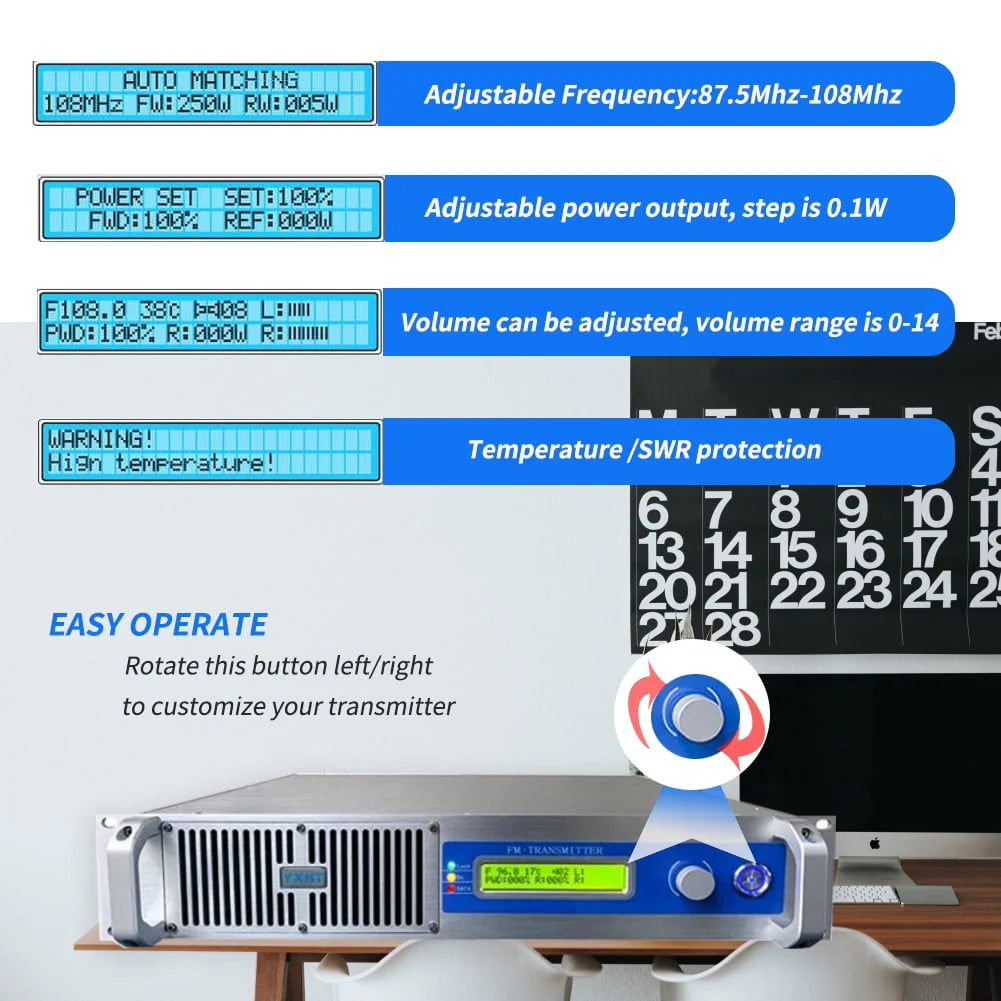 YXHT 1KW Long Range FM Radio Station Church Transmitter - 1000W
