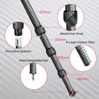 Manbily Carbon Fiber Hunting Tripod, 62.2-Inch, 44mm Ball Head - WZ-324PA03