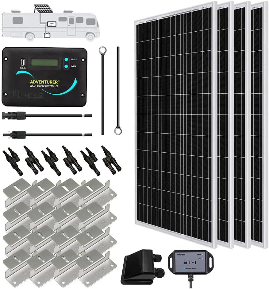 Renogy 400W 12V Solar Power System, 4 x 100W Panels, 40A MPPT Controller - BT-1