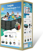 Funsicle Oasis Designer Oval Above-Ground Pool Set, 167 x 98 x 39.5 Inches - Dark Herringbone Gray