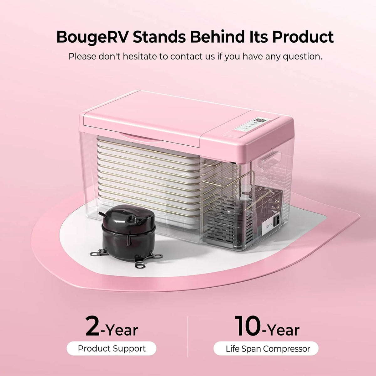 BougeRV 23 Quart Portable Car Refrigerator Freezer, Grey, 12/24V DC - CR22