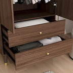 2-Door Wardrobe Closet Armoire With 2 Drawers And Clothes Rail - 70.9H x 31.5W x 19.1D