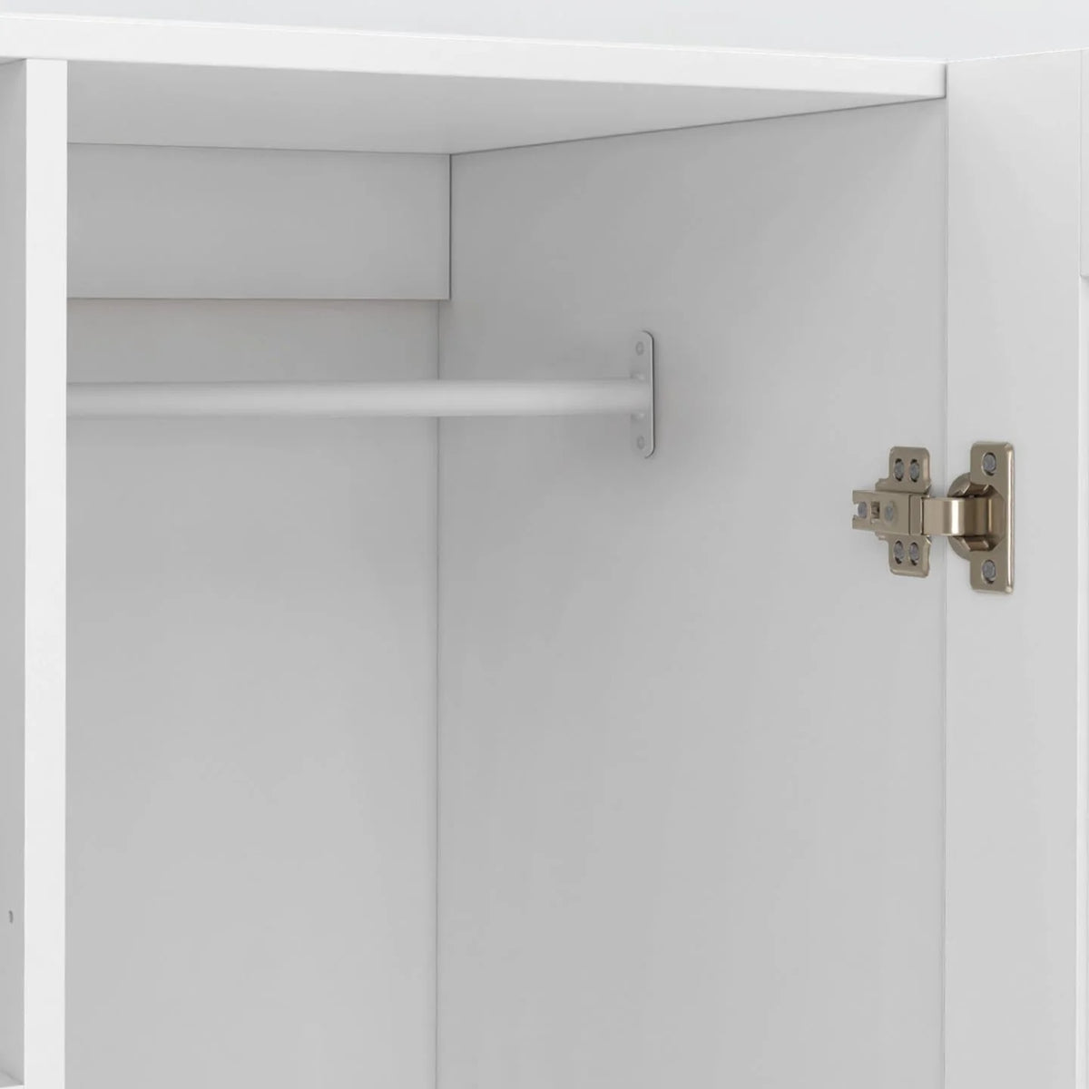 IDMarket VITO 2-Door Wardrobe With 2 Drawers, Mirror And Shelves, White, 80 cm - VITO