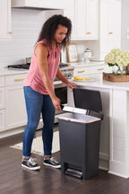 13 Gallon Step-On Trash Can - Hands-Free Garbage Bin