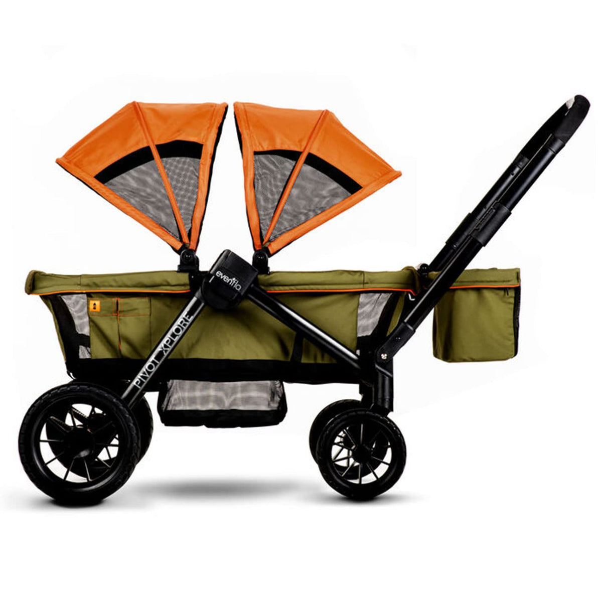 2-in-1 All-Terrain Baby Stroller Wagon With Canopy And Storage - Gray