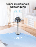Dreo PolyFan Stand Fan, 20dB, 120 Degree Omni-Directional Oscillation, 35-40 inch - PolyFan 502
