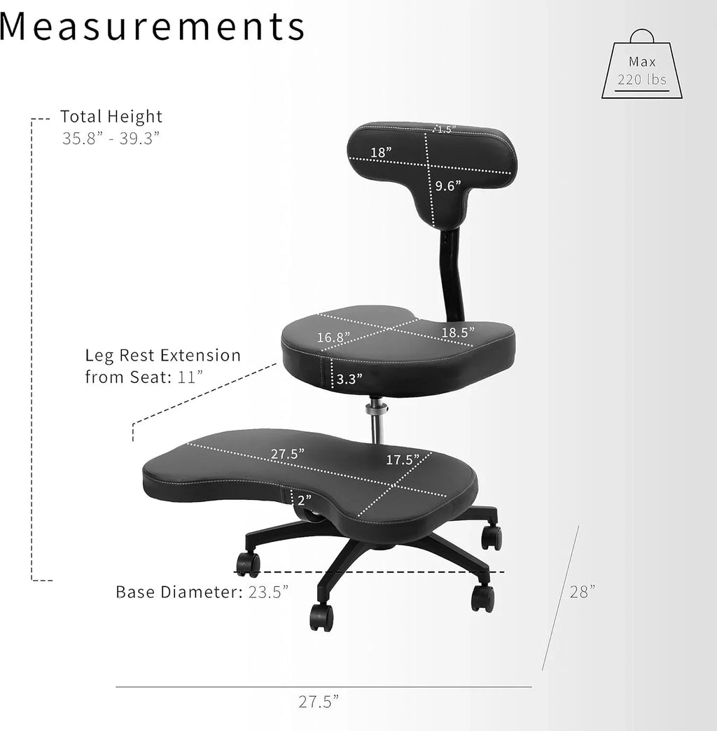 VIVO Cross-Legged Office Chair, Adjustable Height, Black - CHAIR-CL02B-R