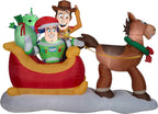 Gemmy Disney Toy Story Sleigh Christmas Inflatable Scene, 96 x 32 x 13 Inches - 9016718
