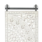 Set Of 2 Distressed Ivory White Wood Flower Wall Art With Black Accents - 33.1in H x 14.6in W