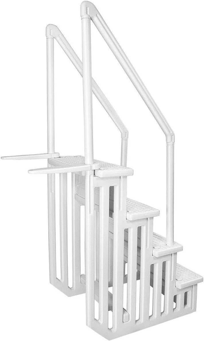 Deluxe Above-Ground Pool A-Frame Ladder, White