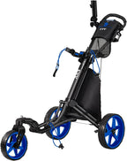 Aluminum Golf Push Cart With 360 Degree Rotating Front Wheel - 44.69in D x 27.75in W x 49.4in H