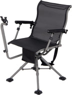 Tangkula Hunting Chair, Black, 360 Degree Swivel, 4 Extendable Aluminum Legs