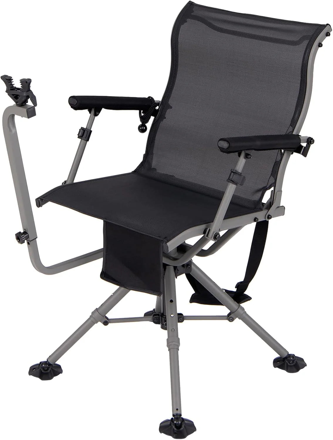 Tangkula Hunting Chair, Black, 360 Degree Swivel, 4 Extendable Aluminum Legs