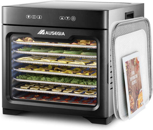 12-Tray 1200W Stainless Steel Food Dehydrator - Silver