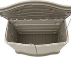 Rubbermaid Outdoor Storage Shed With Floor, 4.5 Feet x 3 Feet, Resin, Beige/Brown