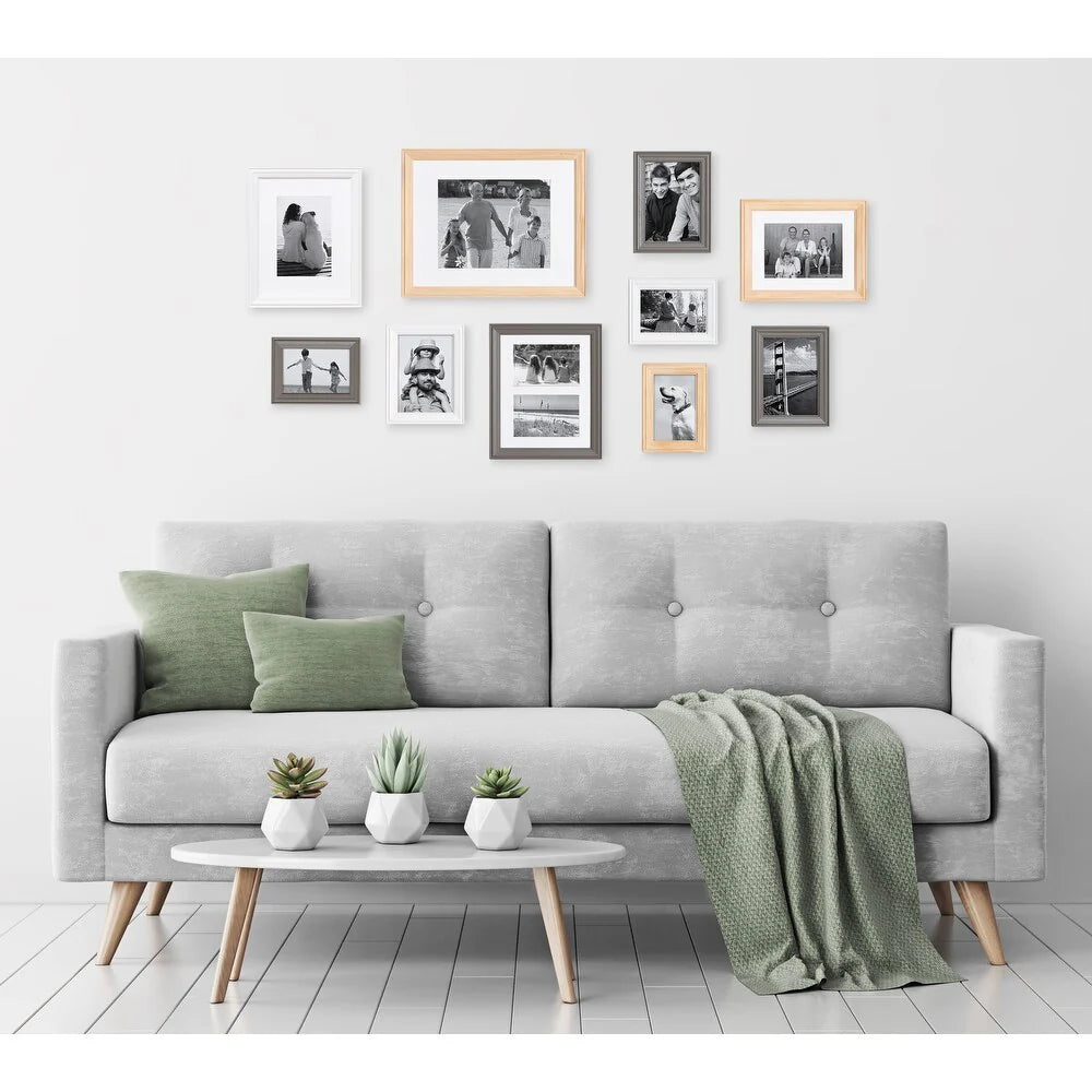 10-Piece Wood Gallery Wall Picture Frame Set - 11 x 14 in