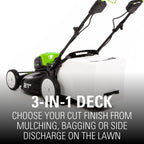 80V Cordless 21-Inch Self-Propelled Brushless Lawn Mower