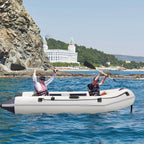 Inflatable Boat 10 FT, Gray/White, 3-Person - Oars Included