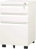 3-Drawer Mobile Steel File Cabinet, Letter/Legal/A4, Black, 17.1in D x 14.6in W x 23.8in H