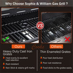 Sophia & William 4-Burner Propane Gas Grill, 542 Sq. In., Silver - E02GR001