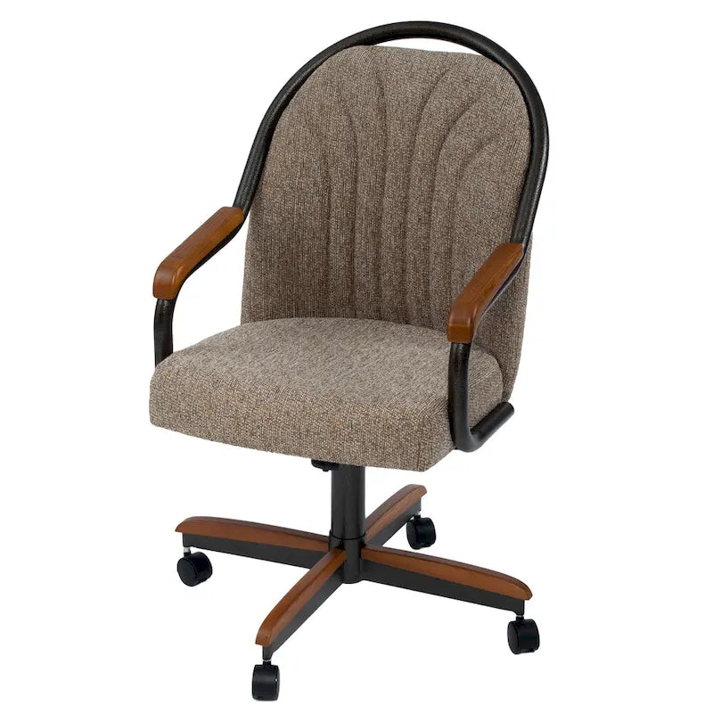 Casual Dining Cushion Swivel-and-Tilt Rolling Caster Chair, 38 Inches H x 24 Inches W x 22 Inches D