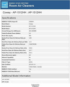 Coway Mighty True HEPA Air Purifier, White - AP-1512HH